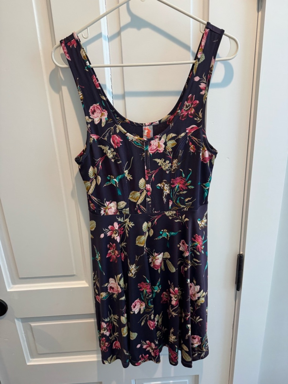 Free People Floral Scoop Neck Mini Dress
